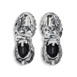 Men's Track Graffiti Sneaker in White/black