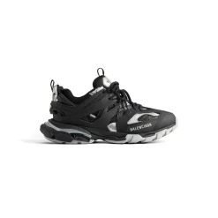 Men's Track Sneaker in Black/silver