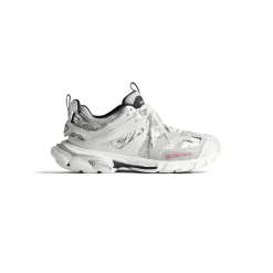 Men's Track Sneaker in Silver/white/black