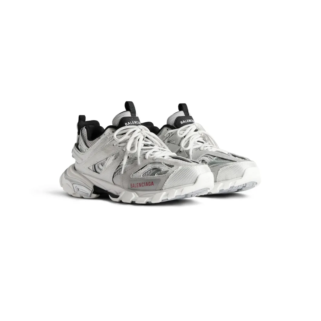 Men's Track Sneaker in Silver/white/black