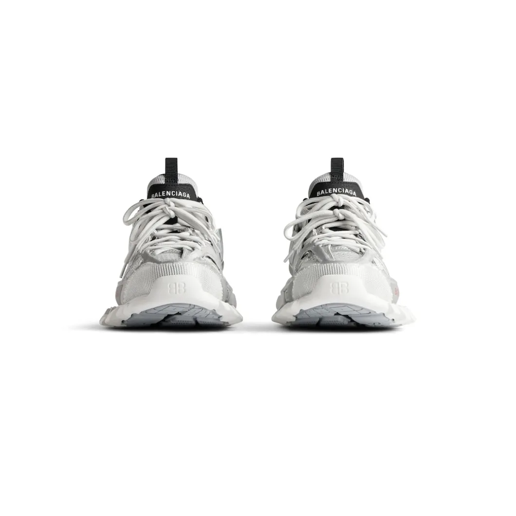 Men's Track Sneaker in Silver/white/black