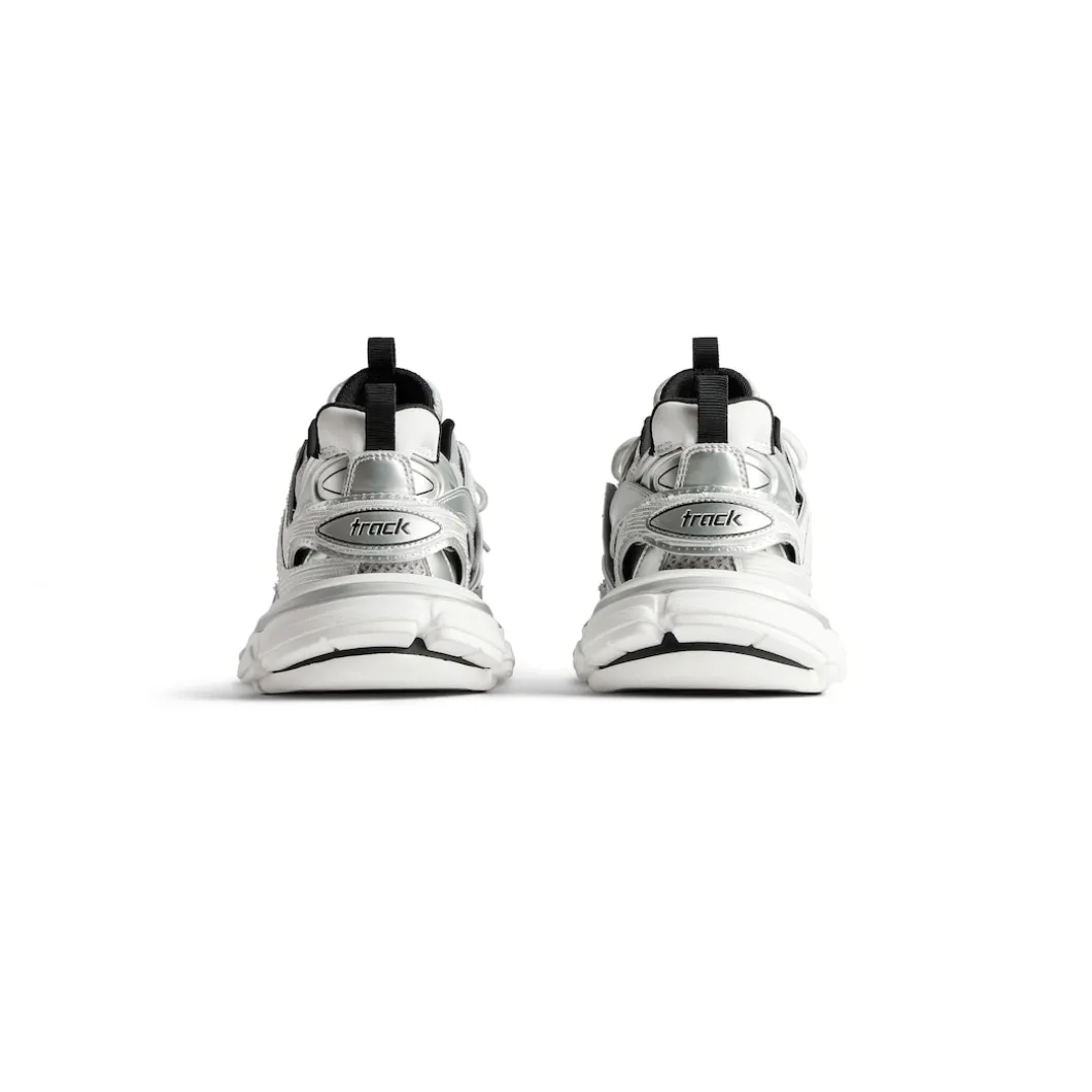 Men's Track Sneaker in Silver/white/black