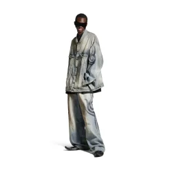 Men's Y2k Oversized Jacket in Light Blue