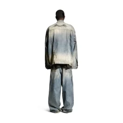Men's Y2k Oversized Jacket in Light Blue