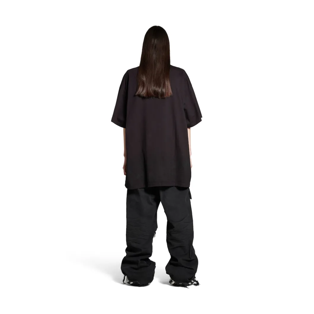 Metal Bb Stencil T-shirt Oversized in Black/white