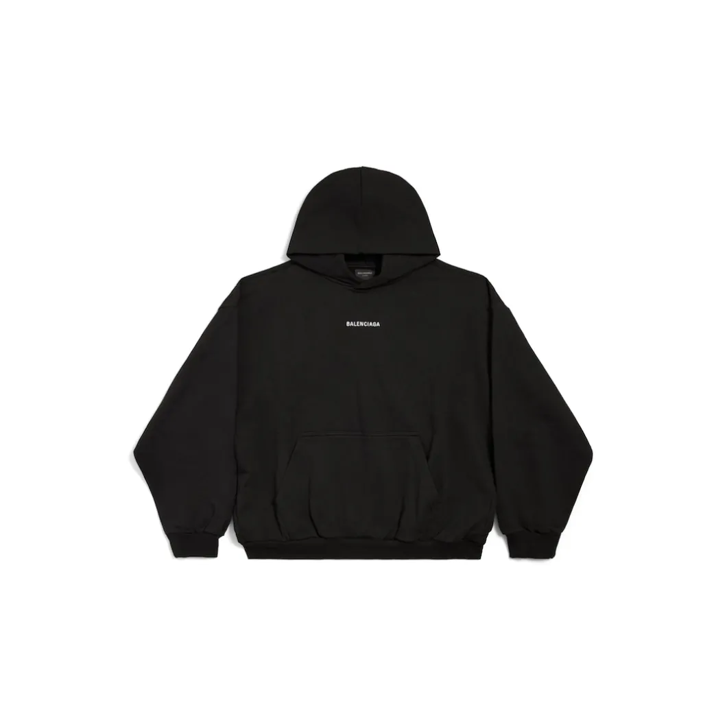 New Balenciaga Back Hoodie Medium Fit in Black