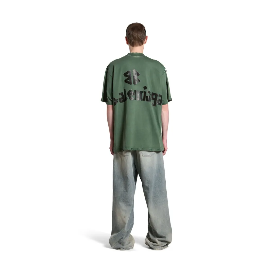 New Tape Type T-shirt Medium Fit in Dark Green