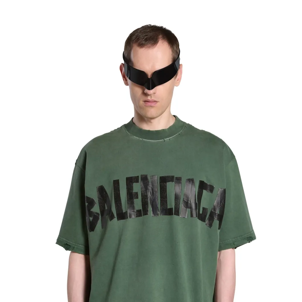New Tape Type T-shirt Medium Fit in Dark Green