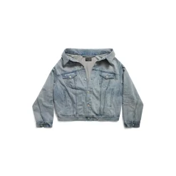 Off Shoulder Jacket in Light Blue