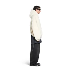 Outerwear Zip-up Hoodie in Light Beige