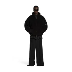 Outerwear Zip-up Hoodie Oversized in Black