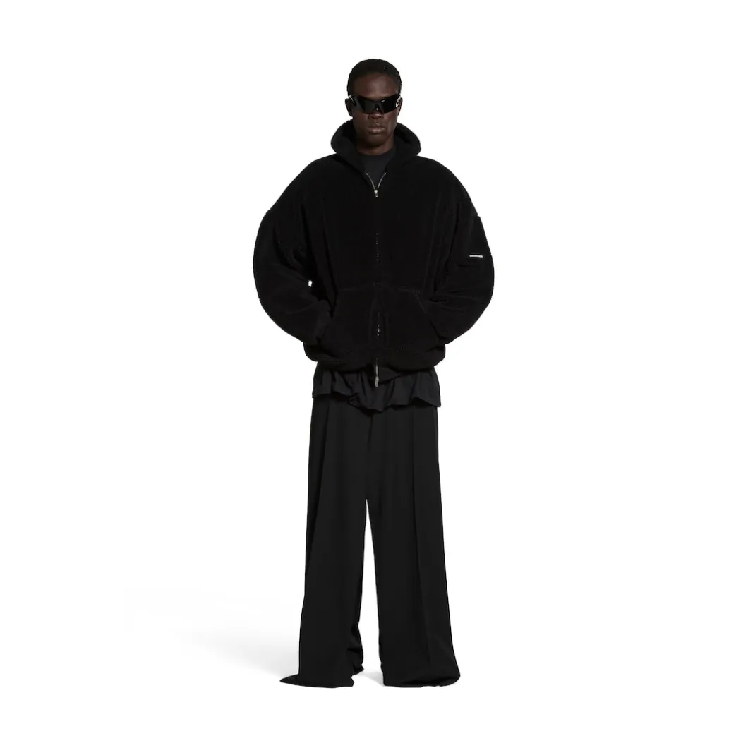 Outerwear Zip-up Hoodie Oversized in Black