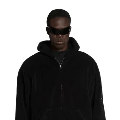 Outerwear Zip-up Hoodie Oversized in Black