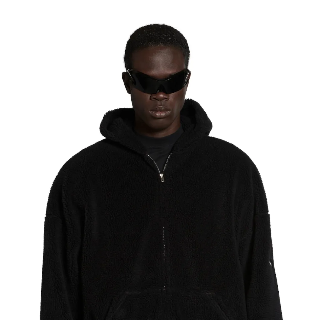 Outerwear Zip-up Hoodie Oversized in Black