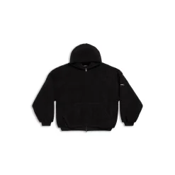 Outerwear Zip-up Hoodie Oversized in Black