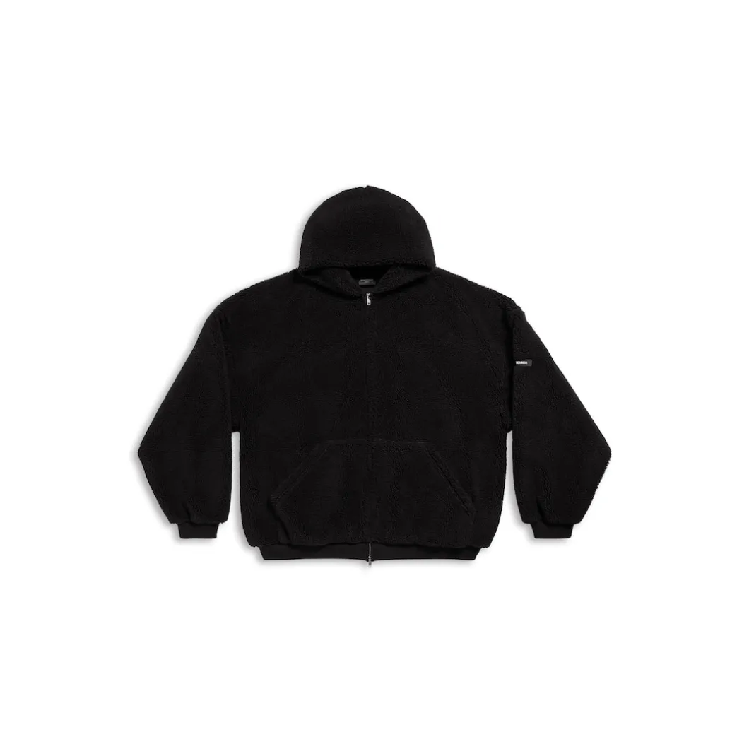 Outerwear Zip-up Hoodie Oversized in Black
