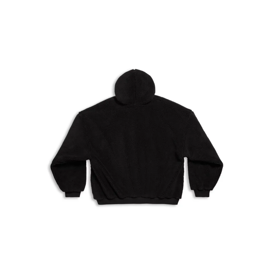 Outerwear Zip-up Hoodie Oversized in Black