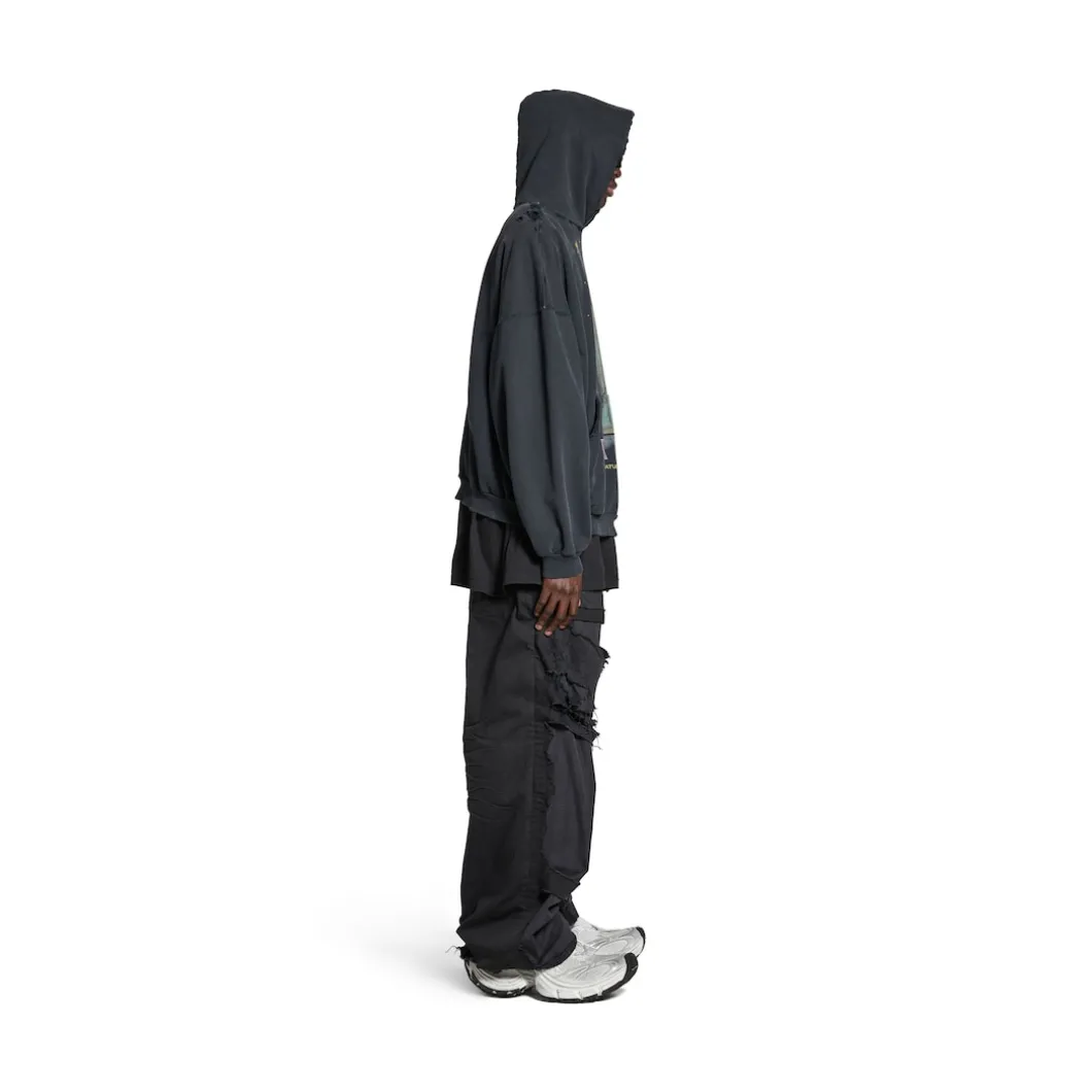 Paris Liberty Hoodie Oversized in Black