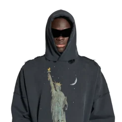 Paris Liberty Hoodie Oversized in Black