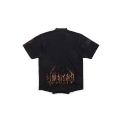 Paris Moon Upside Down T-shirt Oversized in Black Faded