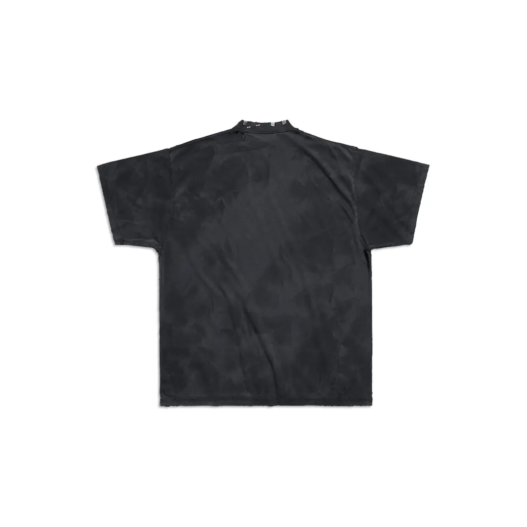 Pierced T-shirt Oversized in Black