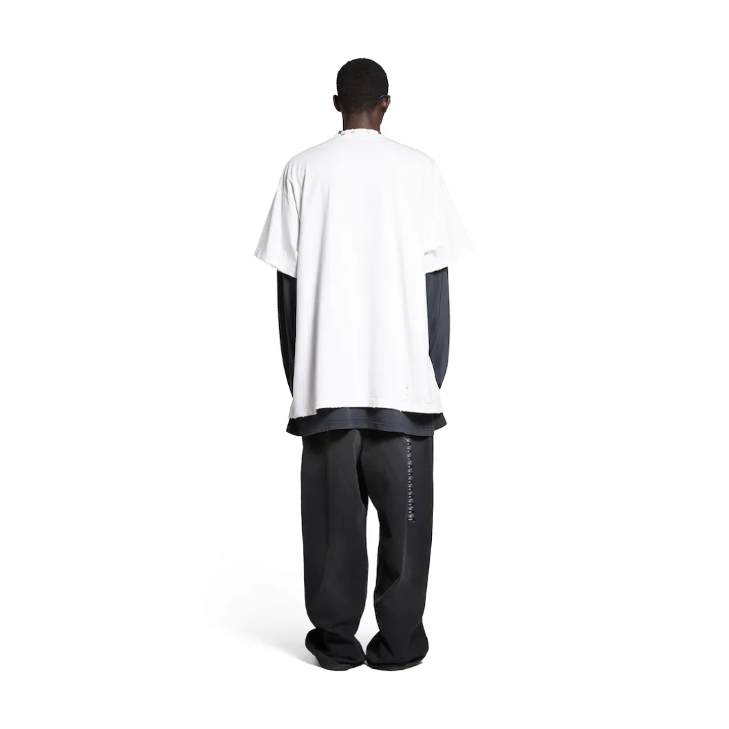 Pierced T-shirt Oversized in White