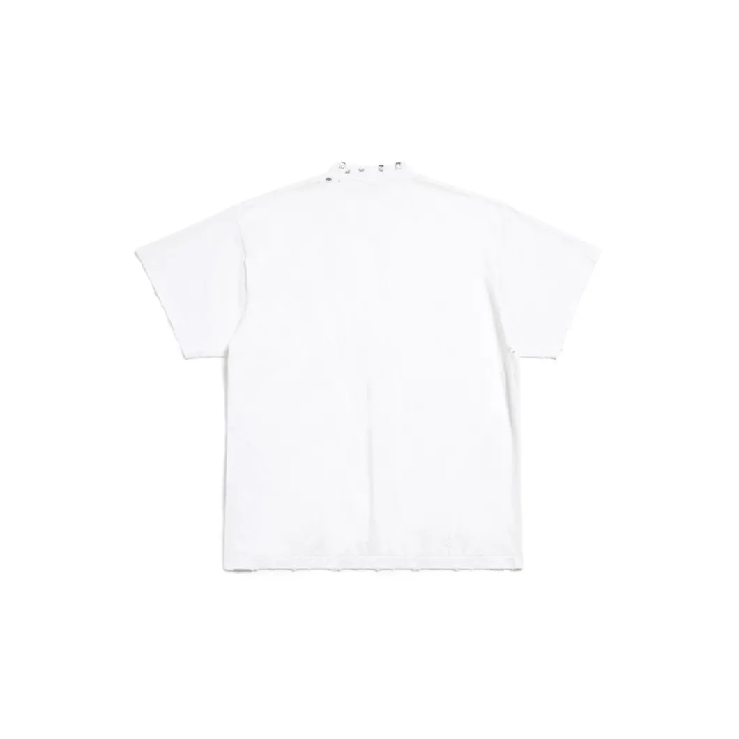 Pierced T-shirt Oversized in White