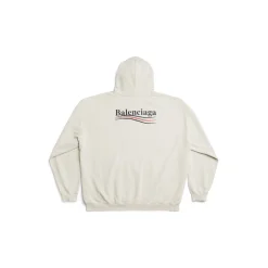 Political Campaign Hoodie Large Fit in Off White