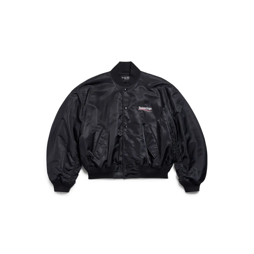 Political Campaign Varsity Jacket in Black