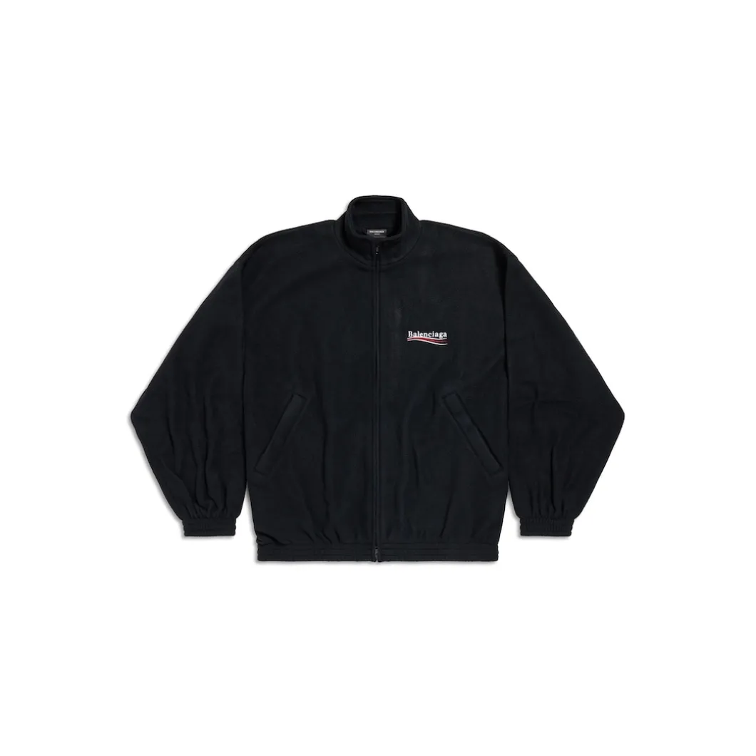 Political Campaign Zip-up Jacket in Black