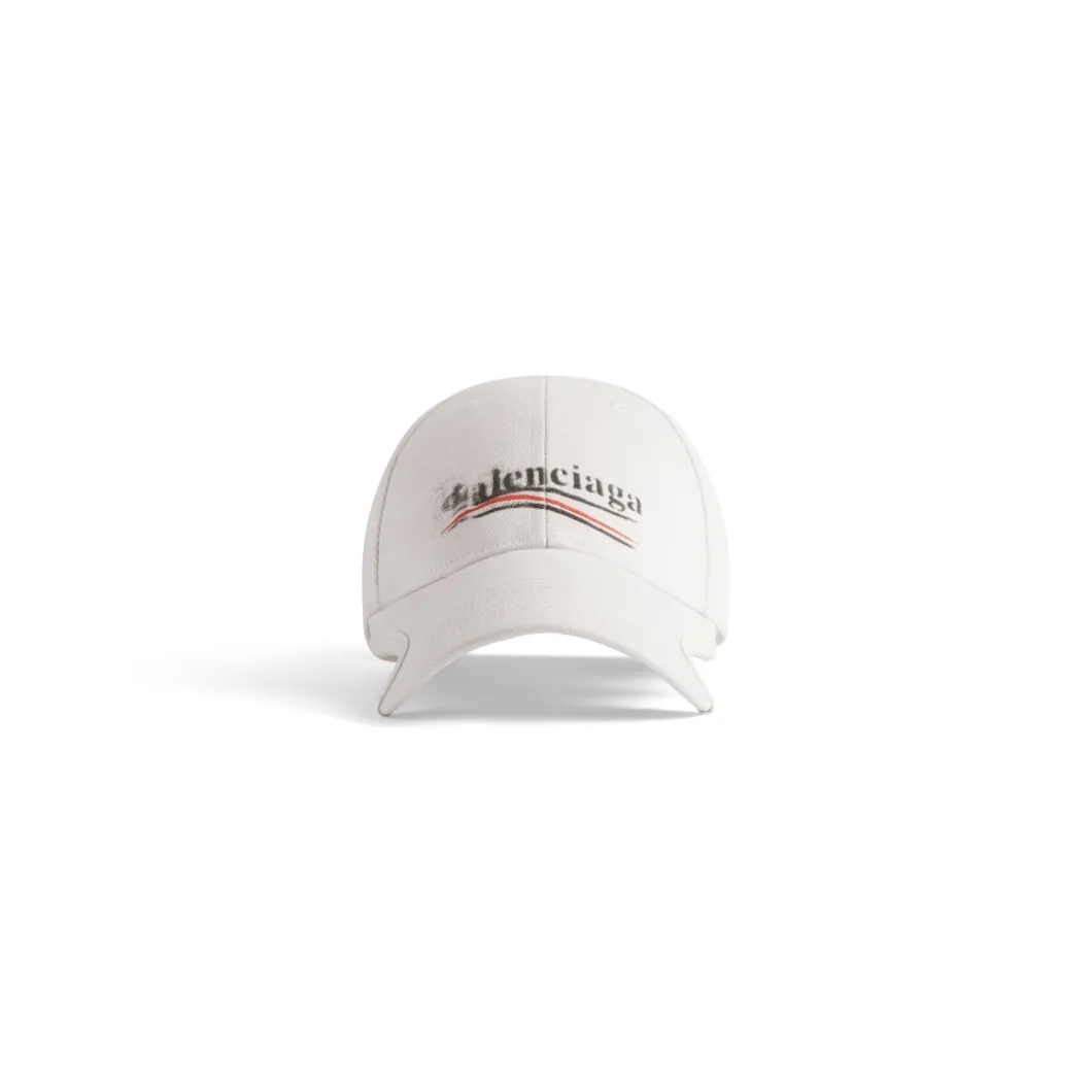 Political Stencil Cap in Off White/black