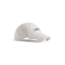 Political Stencil Cap in Off White/black