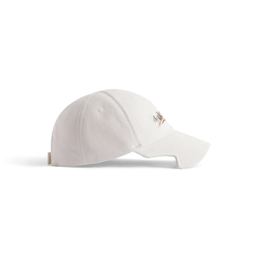 Political Stencil Cap in Off White/black