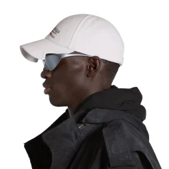 Political Stencil Cap in Off White/black