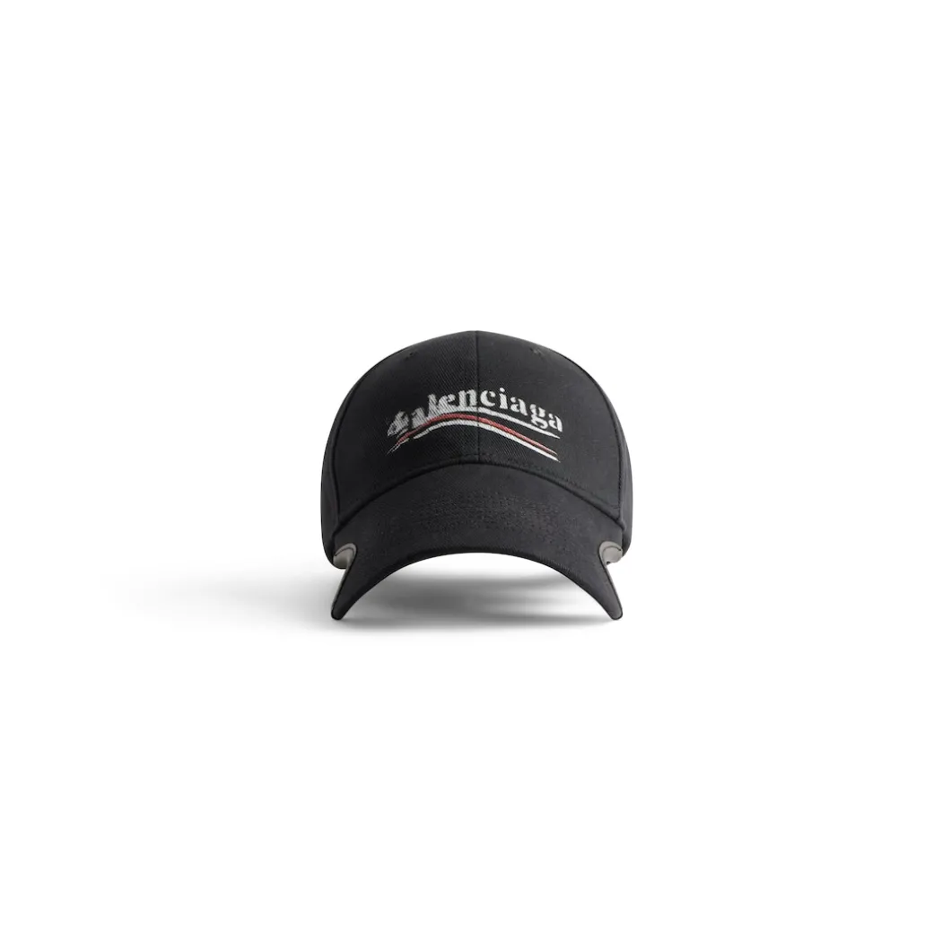 Political Stencil Cap in Black/white