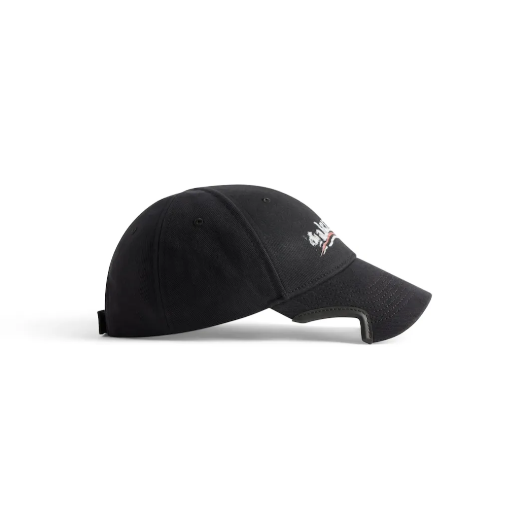 Political Stencil Cap in Black/white