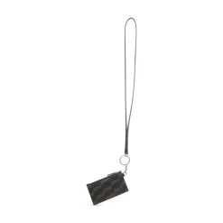Signature Card Case On Keychain Bb Monogram Coated Canvas  in Black