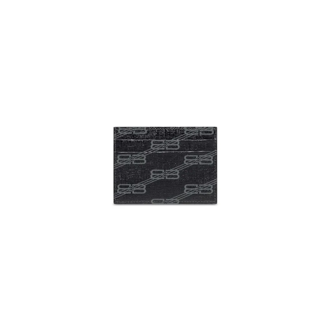 Signature Card Holder Bb Monogram Coated Canvas in Black