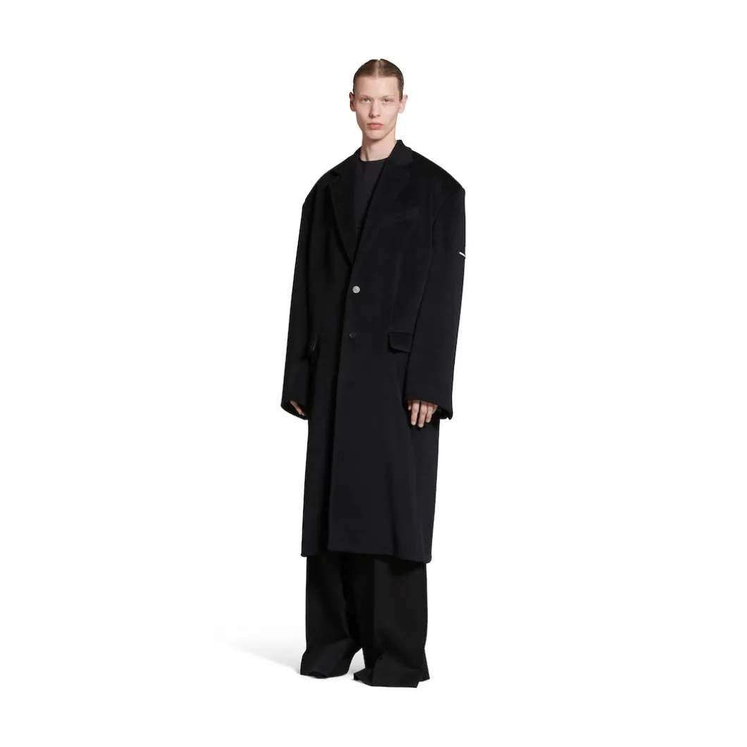 Skater Tailored Coat in Black