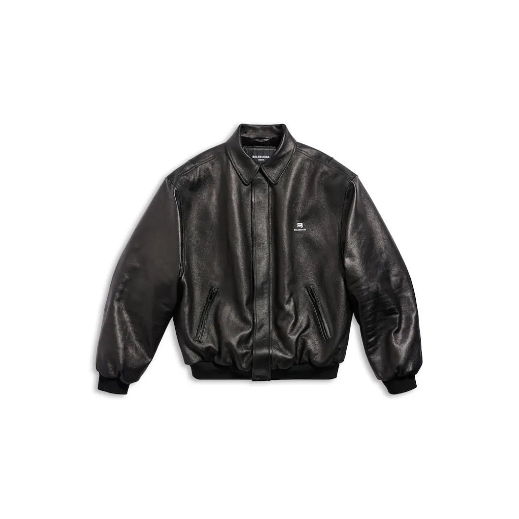 Sporty B Shearling Jacket in Black