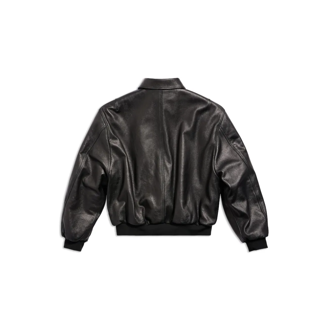 Sporty B Shearling Jacket in Black