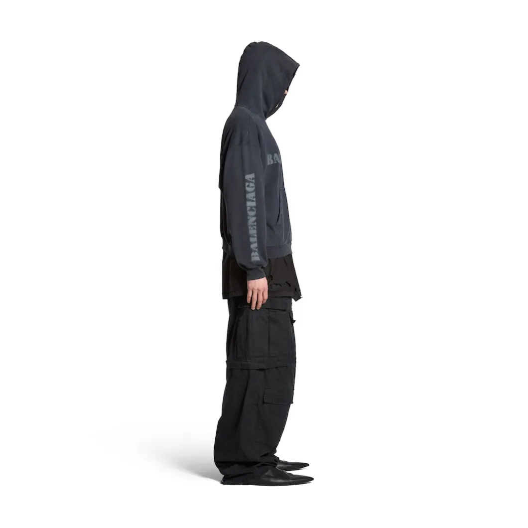 Stencil Type Hoodie Medium Fit in Black