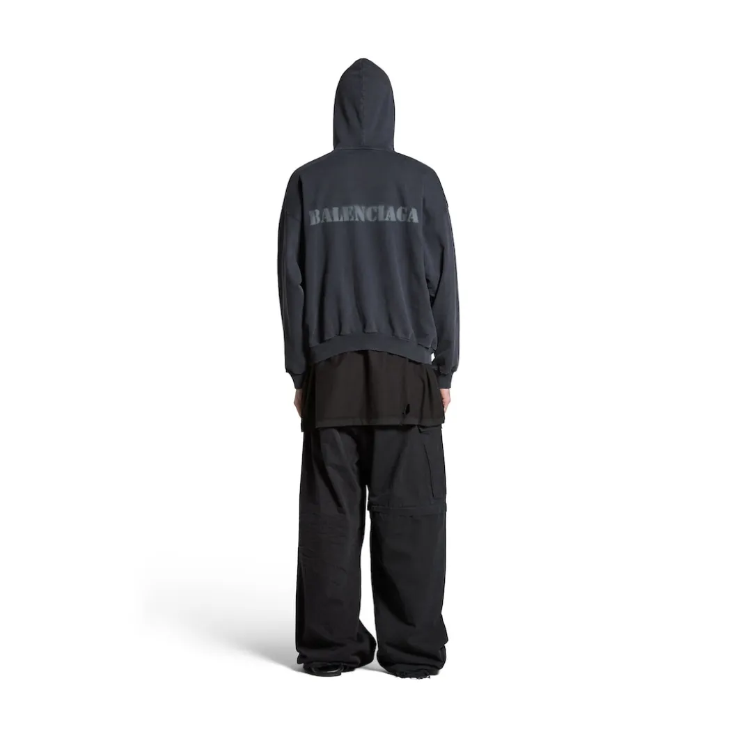 Stencil Type Hoodie Medium Fit in Black