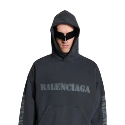 Stencil Type Hoodie Medium Fit in Black