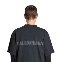 Stencil Type T-shirt Medium Fit in Black