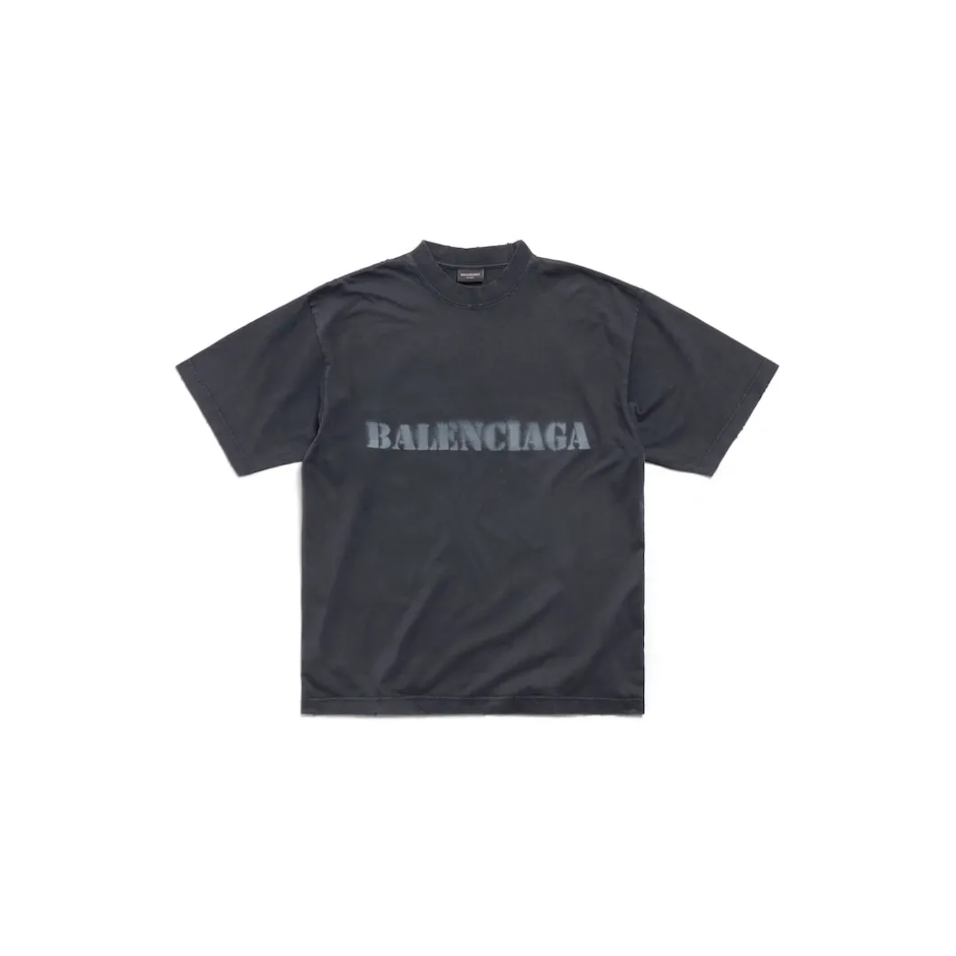 Stencil Type T-shirt Medium Fit in Black