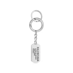 Tags Keychain in Antique Silver