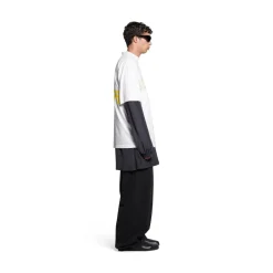 Tape Type T-shirt Medium Fit in White