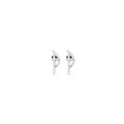 Typo Metal Earrings  in Silver