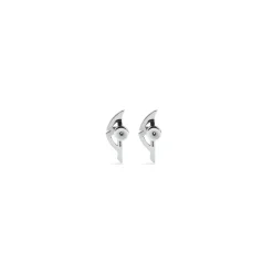 Typo Metal Earrings  in Silver